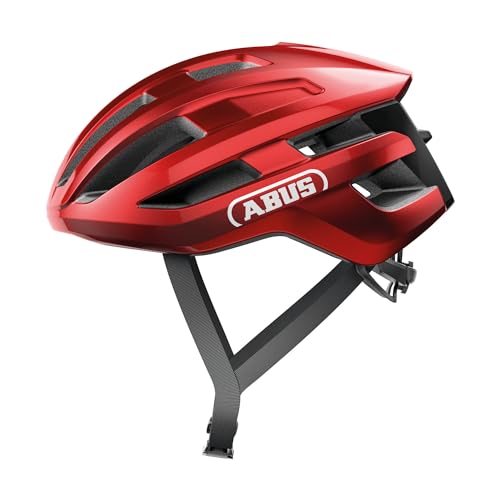 Abus, Casco Per Bici Da Corsa Abus Powerdome, Casco Da Bici Leggero Con Sistema Di Ventilazione Intelligente E Profilo Aerodinamico, Made In Italy, Pe