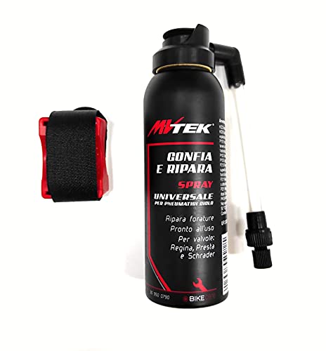 Clcbike Mvtek Fast Co2 (Gonfia E Ripara) 125 Ml + Supporto Chiusura A Strappo Per Bici Bicicletta Mtb Mountainbike E-Bike