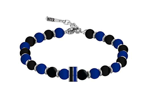 Inter Unisex-Adult Bracciale, Nero Blu Acciaio, Taglia Unica