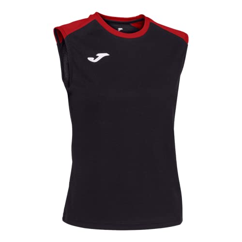 Joma Maglietta A Bretelle Eco Championship-Donna, Nero Rosso, M