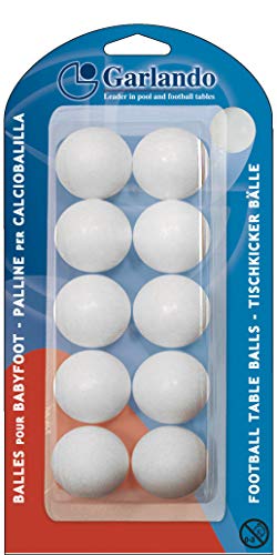 Garlando Standard Table Football Balls, Biliardino Unisex, Bianco, 33.1 Mm