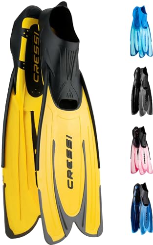 Cressi Agua, Pinne Self Adjusting Per Immersioni, Snorkeling E Nuoto Unisex Adulto, Giallo, 37/38