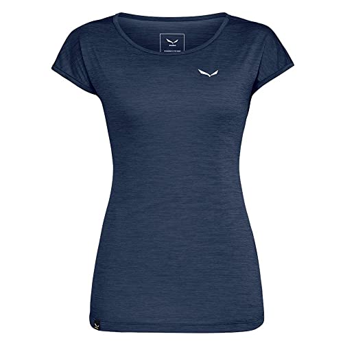 Salewa Puez Melange Dry W S/S Tee T-Shirt, Navy Blazer Melange, M Donna