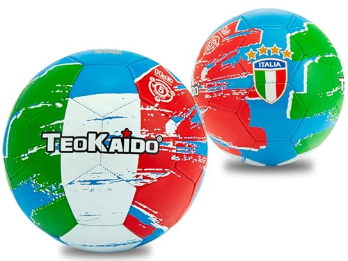 Teorema - Pallone Da Calcio Teokaido Italia In Pvc, Taglia 5, 260-280Gr