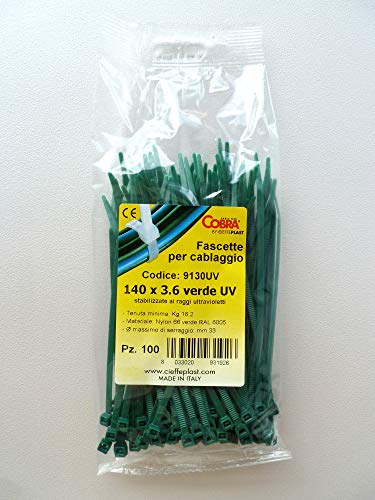 Cobra Fascette Verdi 140 X 3,6 100Pz