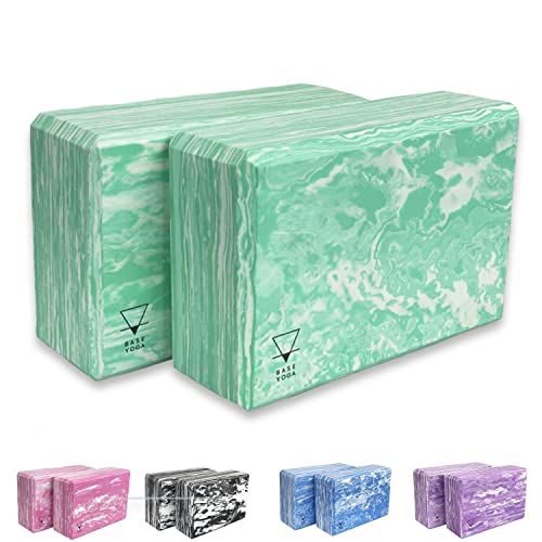 Base Yoga - Blocchi Yoga, Set Da 1/2 Pezzi, Mattoncino Yoga In Schiuma Eva Leggera (Verde X 2)