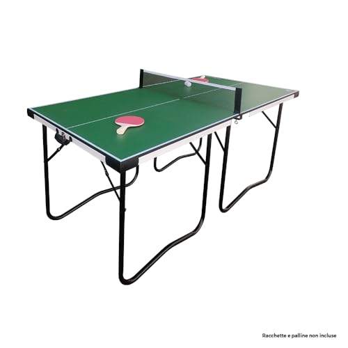 Sport1 Ping Pong Compatto Tavolo Pieghevole. Tavolo Ping Pong Richiudibile E Salvaspazio. Tavolo Da Ping Pong In Acciaio Con Maniglia, Rete E Tendiret