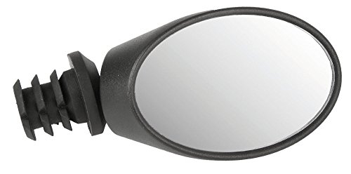 M-Wave Mini Mirror Spy Oval, 3-D Adjustable, Black, With 2 Brackets For Diferent Handlebardiameters, On Card