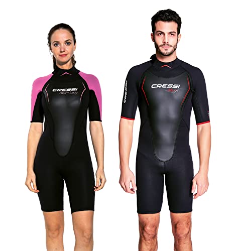 Cressi Altum Wetsuit 3 Mm, Muta Shorty O Monopezzo Donna, Nero/Rosa, S/2