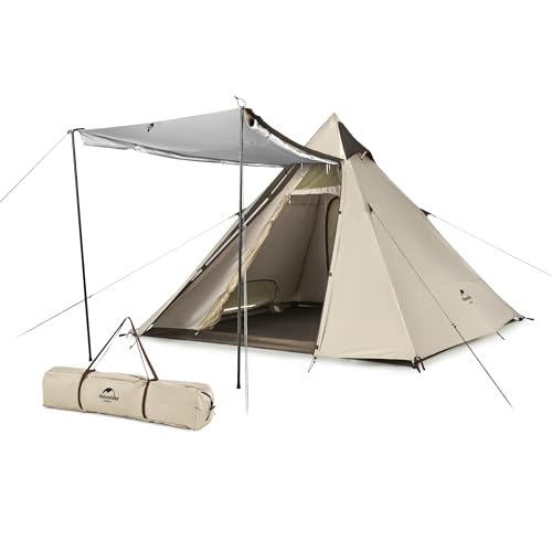 Naturehike Tipi, Tenda Per 4 Persone, Impermeabile, Antivento, Facile Da Montare, Tenda Piramidale, Per Esterni, Campeggio, Famiglie
