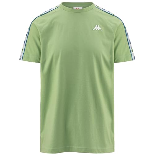 Kappa 222 Banda Coeni Slim, Maglietta Uomo, Verde/Bianco/Blu, S