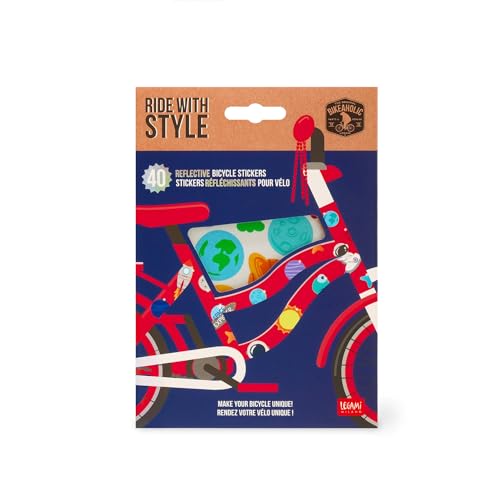 Legami Stickers Riflettenti Per Bicicletta-Ride With Style, Adesivi Catarifrangenti, Resistenti A Sole E Pioggia, Facili Da Applicare E Da Rimuovere,