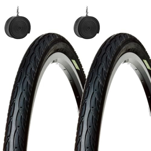 2 Copertoni 26 X 1.95 + Camere Pneumatici Stradali 50-559 Gomme Slick Da Strada Bici Ibrida Mtb Montagna Adulto