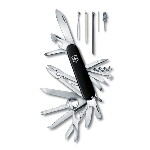 Victorinox, Swiss Champ, Coltellino Svizzero Multiuso (33 Funzioni, Pinza Combinata, Forbici, Lente Di Ingrandimento) Colore Nero