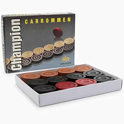 Splay Set Di Bancone In Legno Carrom | Bordo Rigido Professionale In Legno Carrom Per Un Migliore Rimbalzo | Il Set Include 11 Monete Nere, 11 Monete
