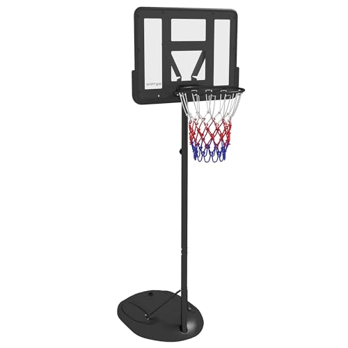 Sportnow Canestro Basket Ad Altezza Regolabile Con Base Riempibile E Rete, Canestro Da Basket In Acciaio E Pe, Nero