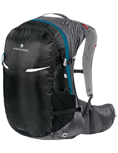 Ferrino Zephyr 27+3 30 Litri Zaino 75818Ncc Colore Nero Per Trekking Coprizaino Incluso Schienale Traspirante Porta Bastoncini Leggero E Capiente 30