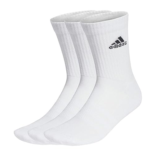 Adidas Cushioned Crew Socks 3 Pairs, Calze Medie Unisex - Adulto, White/Black, Xxl (Pacco Da 3)