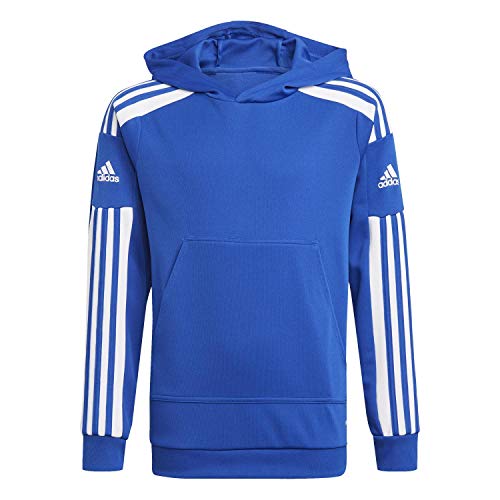 Adidas Squadra 21 Hooded Track Top, Felpa Sportiva Con Cappuccio Unisex - Bambini E Ragazzi, Team Royal Blue/White, 152