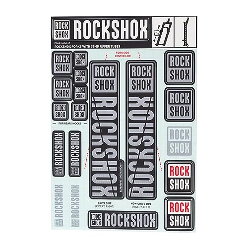 Rockshox Sticker Set 35 Mm Pike/Lyrik/Yari/Domain/Revelation, 11.4318.003.513 Pezzi Di Ricambio, Grigio, Standard