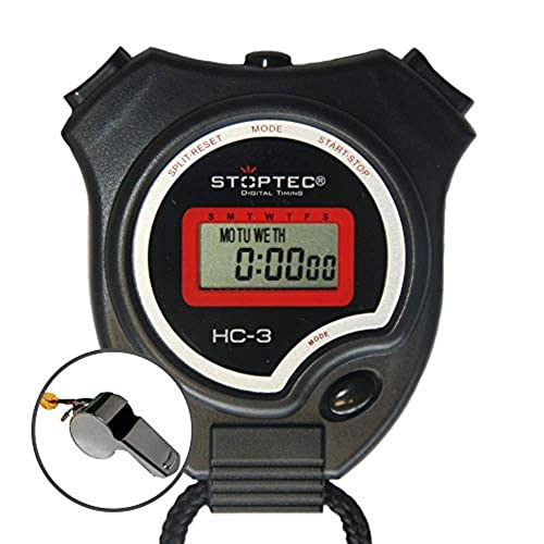 Cronometro Schütt Stoptec Hc-3 Con Fischietto In Acciaio Inossidabile - Cronometro Digitale | Hobby | Sport | Tempo Libero | A Prova Di Schizzi | Adat