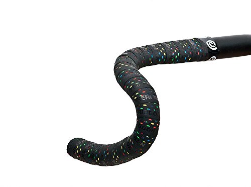 Bike Ribbon Color Drops Double Layer Bar Tape, Black/Multicolor, Xl