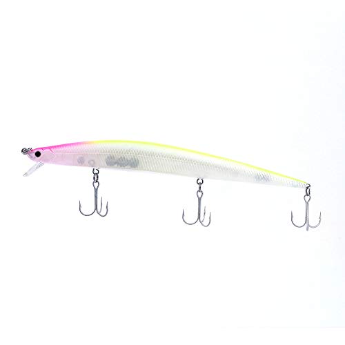 Jatsui Long Jerk Sfere In Tungsteno, Sw Tll Minnow Sinking, 180 Mm, 29 Gr, Colore 069 Artificiale Da Pesca, Bianco, Fucsia, Giallo