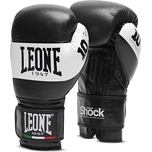 Leone 1947, Shock Guanti Boxe, Unisex - Adulto, Nero, 10 Oz, Gn047