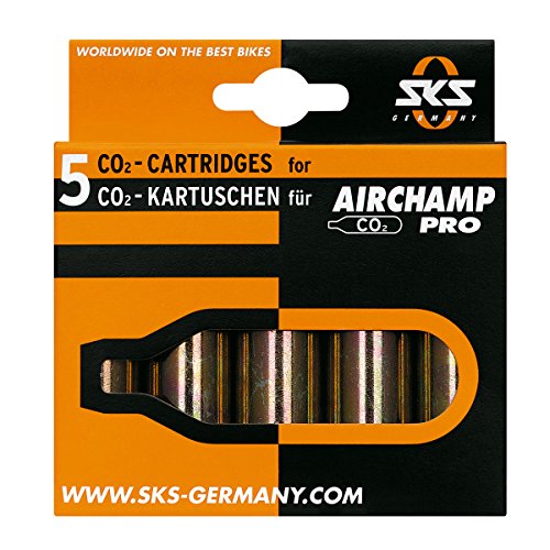 Sks Germany Co2 Cartridges 16 G Without Thread 5-Set Cartucce D'Aria, Accessori (Gonfiaggio Fulmineo, Adatto A Pneumatici Mtb, Bici Da Strada O Trekki