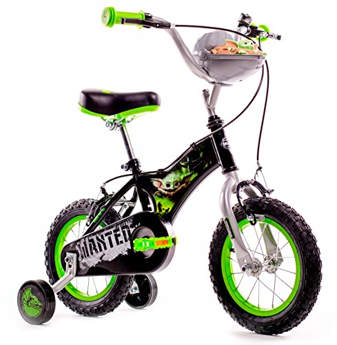 Huffy, Star Wars Grogu 12 Inch Bici Per Bambini Ragazzi, Nero E Verde, 30,5 Cm