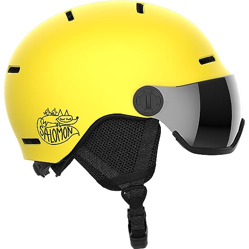 Salomon Orka Visor, Casco Sci Snowboard Bambini Con Visiera: Comodità Integrata, Facile Da Regolare, E Leggero, Giallo, Km 5356