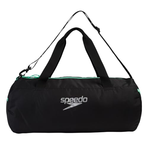 Speedo Unisex Adulto Duffel Bag Borsa, Nero/Verde Scuro Glow, Taglia Unica