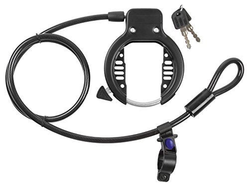 M-Wave Ring Loop, Blocco Telaio Con Cavo Unisex-Adulto, Nero