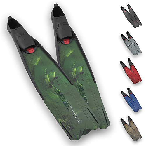Seac Motus, Pinne Lunghe Per Immersioni, Apnea E Pesca Subacquea Ricreativa E Da Gara, Verde, 43/44