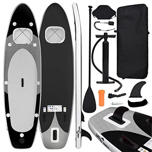 Sup-Board-Set Aufblasbar Schwarz 300X76X10 Cm