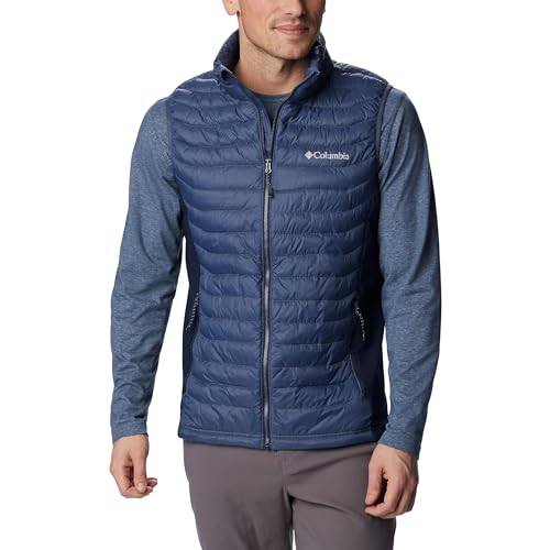 Columbia Powder Pass Vest Gilet, Dark Mountain, Collegiate Navy, S Uomo