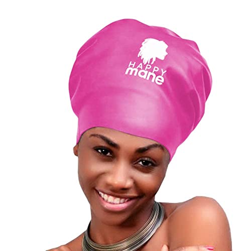 Happy Mane Cuffia Da Nuoto In Silicone Per Trecce E Dreadlock, Per Asciugare I Capelli Durante Il Nuoto, Extension E Capelli Ricci, Grande Cuffia Da D