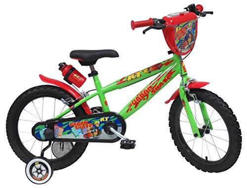 Urban-Skate, Bicicletta Bambino, Verde/Rosso, Misura 16"