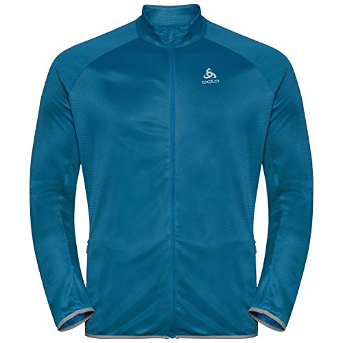 Odlo Fli Ceramiwarm Fleecejacke, Giacca In Pile Da Uomo, Blu Mykonos-Strisce, Xxl