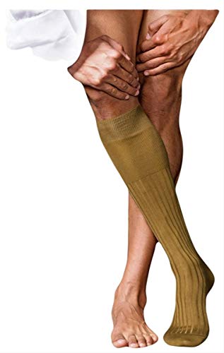 Falke No. 13 M Kh Cotone Al Ginocchio Tinta Unita 1 Paio, Calzini Lunghi Uomo, Beige (Laurel 7544), 41-42