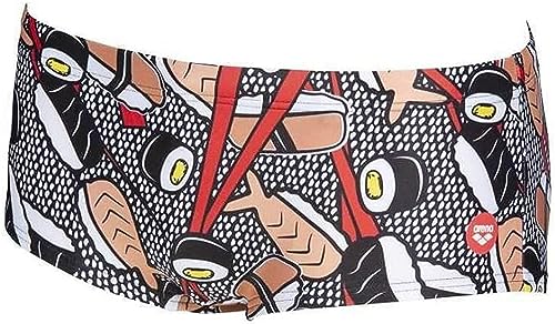 Arena - Costume Da Bagno Minishort Crazy Sushi Low Waist Short – Costume Da Bagno Da Uomo, Uomo, Costume Da Bagno, 0000002855, Nero/Multicolore, 55