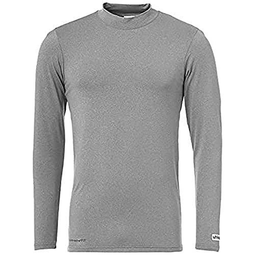 Uhlsport Distinction Colors Base Layer Shirt, Camicia Uomo, Grigio Scuro Mélange, Xs