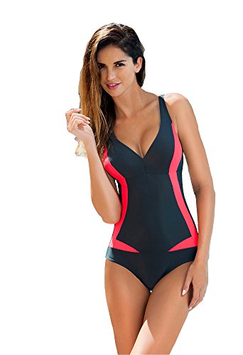 Aqua-Speed Greta - Costume Da Bagno Da Donna, Donna, 5908217655349, Gray/Pink, Taglia 36
