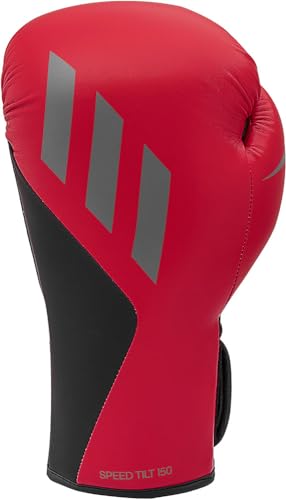 Adidas Guanti Da Boxe Tilt 150, Da Uomo, Rosso/Nero, 10 Oz Eu