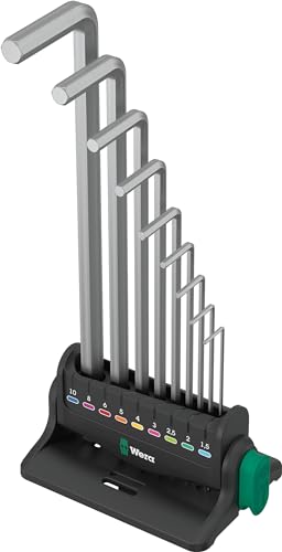 Wera 05022102001 950/9 Hex-Plus 8 - Set Di Chiavi Esagonali Metrice, Cromate, 12 Pezzi