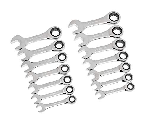 Gearwrench Set Di Chiavi Combinate Sae/Metriche A Cricchetto A 12 Punti, 14 Pezzi, 85206