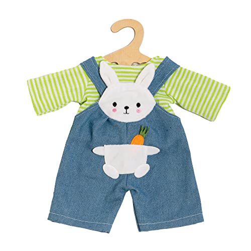 Heless 2316-Abbigliamento Design Bunny Lou, Set Di 2 Pezzi Con Salopette E Camicia A Righe Per Bambole E Peluche Di Dimensioni 35-45 Cm, Tinta Unita,