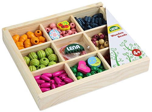 Lena- Perline Legno Scatola, Multicolore, 32012