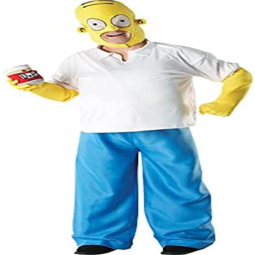 Rubie'S 3 880653 Std – Homer Simpson – Costume Deluxe, Per Adulti, Taglia Standard, Bianco/Giallo
