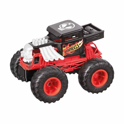 Mondo- Hot Wheels Rc Monster Truck Bone Shaker 17 Motors Trucks Macchina Telecomandata Per Bambini 2.4 Ghz Rosso/Nero-63679, Colore Livrea, 63679